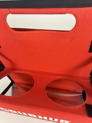 Grubhub Insulated 4 Cup Drink Carrier Red Foldable Delivery Tote Holder