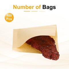 4.72×4.72 Inch Paper Sandwich Bags 100 Pcs Double Side Pastry Bag Light Brown