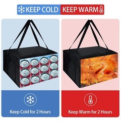 Insulated Pizza Delivery Bag for Carry Hot, 20″ x x 20 x 20 x 14, Black