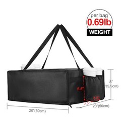 Bodaon Insulated Delivery Bag With 4 Cup Holders, 20x20x8 Pizza Warmer For Hot