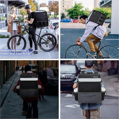 Insulated Food Delivery Backpack 45L with 6 Cup Holders Reflective Straps