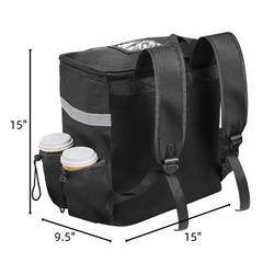 Food Delivery Backpack Insulated Reusable Pizza Delivery Bag with 4 Cup Hold.