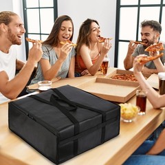 Large Insulated Pizza Delivery Bag, 20×20 Inch, Food Transport Carrier