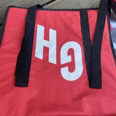 Grubhub Official Large 19″x19″x10″ Insulated Food Delivery Carrying Tote Bag Red