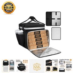 Durable Black Delivery Backpack with Cup Holders & High-Efficiency Insulation