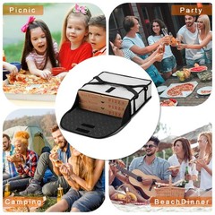 Silver Pizza Delivery Bag 18x18x5 Inch Thermal Warmer Food Carrier Bag