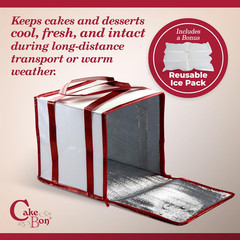 12-Inch Cake Insulated Cooler Bag with Ice Pack Sheets – Premium Carrier Bag for