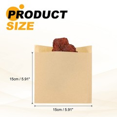 5.91×5.91 Inch Paper Sandwich Bags 100 Pcs Pastry Bag Light Brown