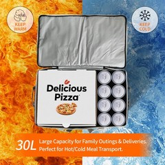 XL Insulated Food Delivery Bag with Side Handles, Insulated Grocery Bag for H…