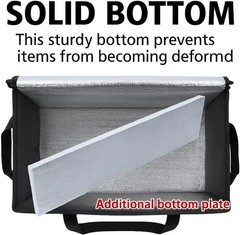 XXXL Insulated Food Delivery Bag with Heavy-Duty Bottom Plate