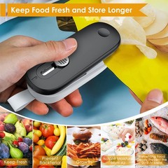FEPPO Mini Bag Sealer, 2 in 1 Heat Sealer with Cutter, Small, Black/White