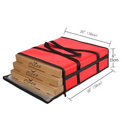 musbus Pizza Carrier Insulated Bags Large for Deliveries, 20W x 20D x 6H, Red