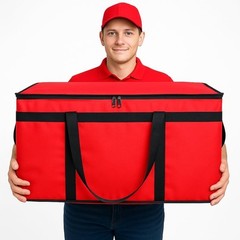 Thermal Food Delivery Cooler Bag, XXX-Large Insulated Carrier — 23x15x14 Red