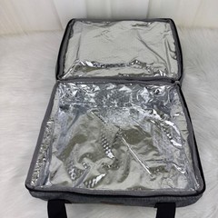Double Decker Casserole Carrier Insulated Food Transport Delivery Bag Grey