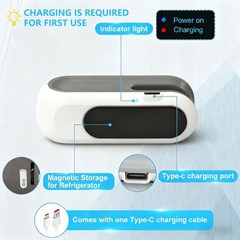 2in1 Rechargeable Chip Bag Sealer with Cutter, Portable USB C MINI, White