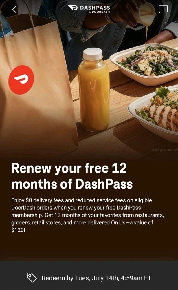 Doordash DashPass Retail Subscription 12 Months / 1 Year — Fast!