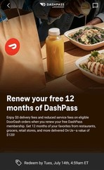 Doordash DashPass Retail Subscription 12 Months / 1 Year — Fast!