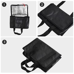 Pizza Bag Meal Delivery Bag 1pcs Black Double Zip Food Delivery Bag High Quality