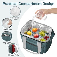 EEEKit Insulated Lunch Bag 14L Double Compartment Leakproof — Cooler Navy