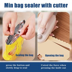 2in1Mini Bag Sealer, Mini Sealer with Cutter and small size, blue