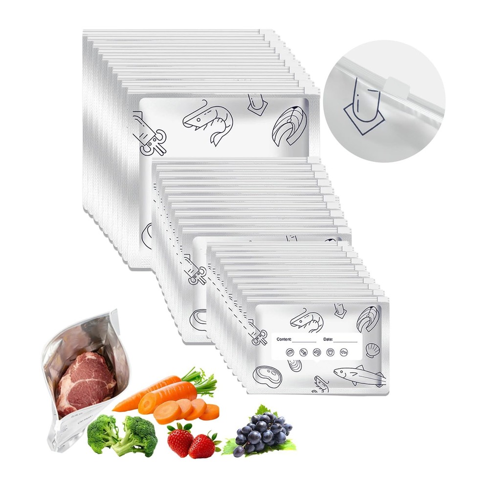 Ciawlro Reusable Aluminum Foil Sealable Storage Bags, S*10+M*10+L*10, White