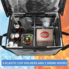 Insulated Food Delivery Bag for E-Bikes/Scooters/Motorcycles, Waterproof Deliver
