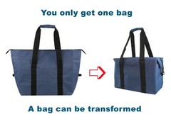 Insulated Grocery Cooler Food Large/Blue-with Zipper, Zipper