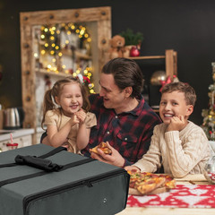 Insulated Pizza Delivery Bag 20×20 Grey Large Capacity Hot Food Warmer Carrier