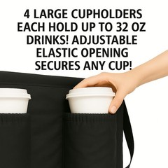 Catering Bag for doordash uber eats 22x14x13 Insulated 22W x 13H x 14D, Black