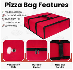 Insulated Pizza Delivery Bag Large Hot Food Bag for DoorDash Uber Eats 20×20