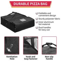 BOHEMIABY Pizza Bags for 20 x 20 x 6 inches, insulated pizza delivery bag