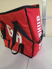 GRUBHUB Official Large 19″x19″x9” Insulated Food Delivery Carrying Tote Bag Red
