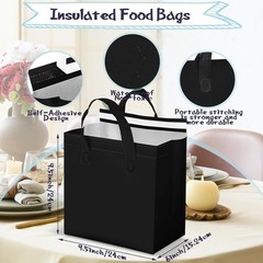 Kacctyen 100 Pcs Insulated Take Out Delivery Bags 9.5x6x9.5in Thermal