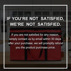 Red Insulated Grocery and Food Delivery Bag — XXX-Large Size with Zipper Closure