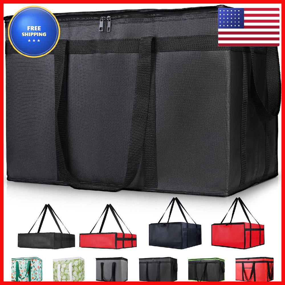 Civjet Insulated Food Delivery Bag Xxxl Insulated Reusable Grocery Cooler/Hot