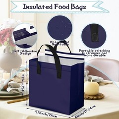 Insulated Delivery Bags 100Pack Thermal Food Cooler Waterproof Storage Tote New