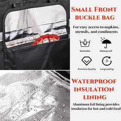 Food Delivery Backpack, Insulated Reusable Pizza Delivery Bag with 4 Cup Holder,