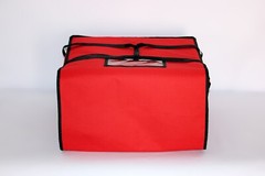 Insulated Pizza Delivery Bag, Red Nylon, 20″ x 20″ x 12″ — Holds up to (6) 16″