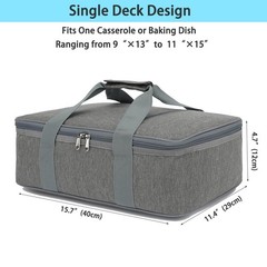 Insulated Casserole Carrier Bag — Large Portable Hot and Cold Food Storage To…