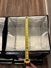 Delivery Bags 2-Pack Large Black Insulated Silver Lined Clear Label Window