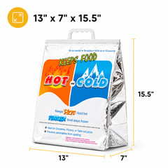 3 Pack Insulated Thermal Food Delivery Bags Reusable Hot & Cold
