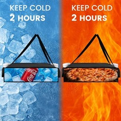 Bodaon Insulated Pizza Delivery Bag with 4 Cup Holders, 24″ x 6″ Pizza Warmer…