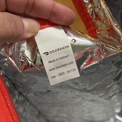 Doordash Insulated Food Delivery Tote Bag 13”L x 15” H x 9.5” D