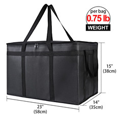 Insulated Food Delivery Bag, XXXL Pizza Delivery Bags for Hot and Cold Food, Com