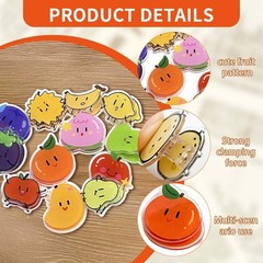 12 PCS Cute Chip Clip Bag Seal Clips,Funny Fruit Shaped Average, Mixcolor