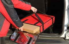 Insulated Pizza Delivery Bag, 18 x 18 x 5 Inch, Red