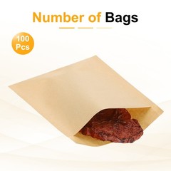 5.12×5.91 Inch Paper Sandwich Bags 100 Pcs Pastry Bag Light Brown