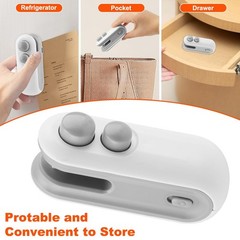 2-in-1 Mini Bag Sealer, Rechargeable Sealer Heat Seal with Cutter, white
