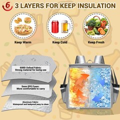 Jiefeike Food Delivery Backpack, Expandable Insulated Pizza Bags for Delivery…