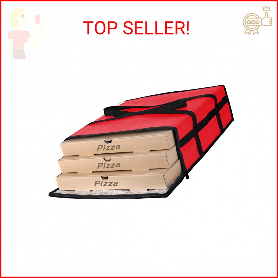 CIVJET Insulated Pizza Delivery Bag for Carry Hot, 20″ x 20″ x 6″ Carrier Warmer